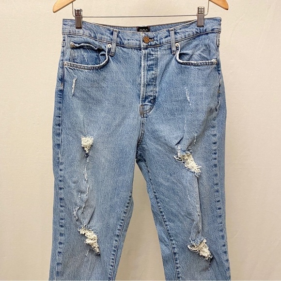 BDG 31 (US 12) Urban Outfitters High Rise Slim Straight Jeans Stretch Distressed - Picture 5 of 16